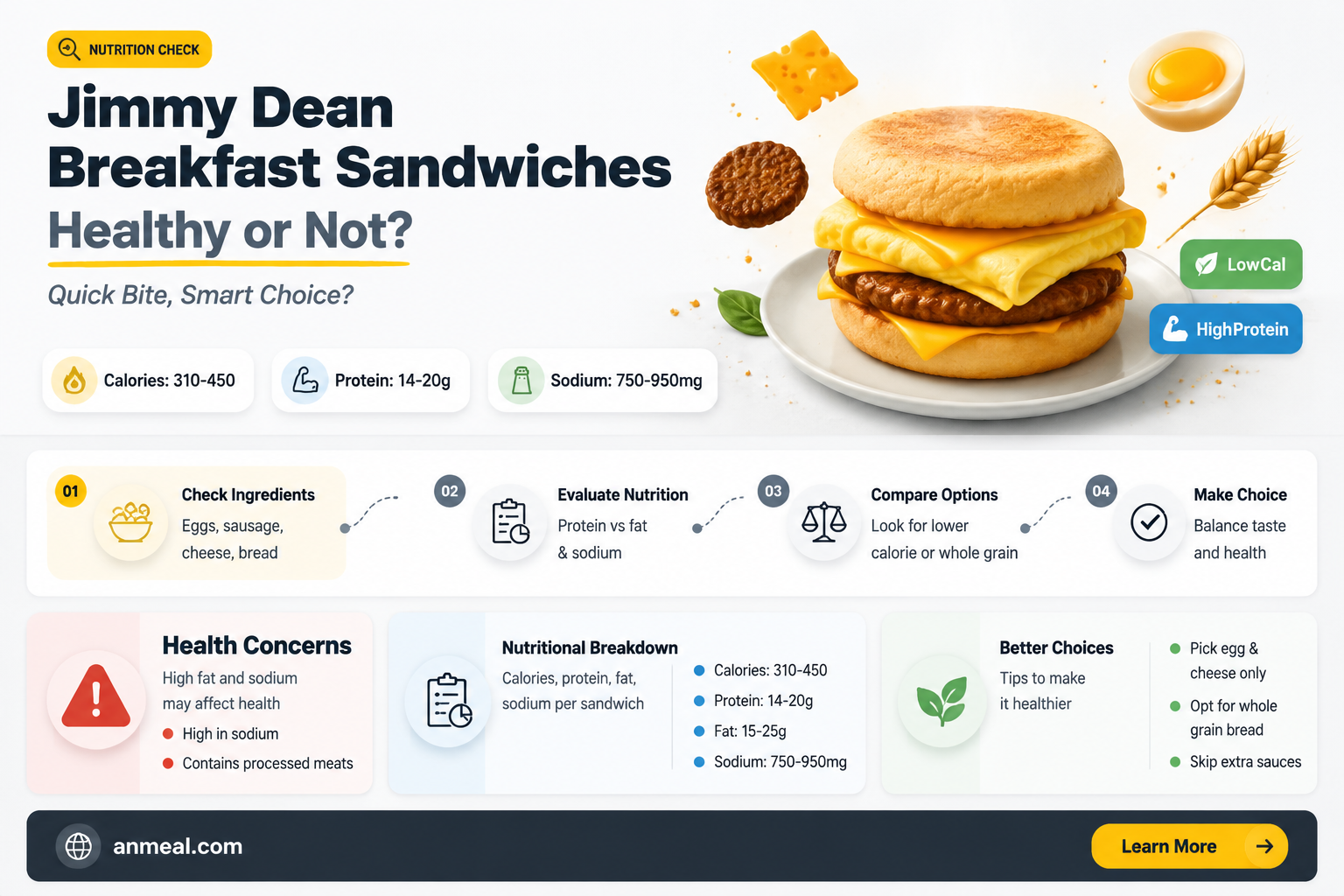 are jimmy dean breakfast sandwiches helathy