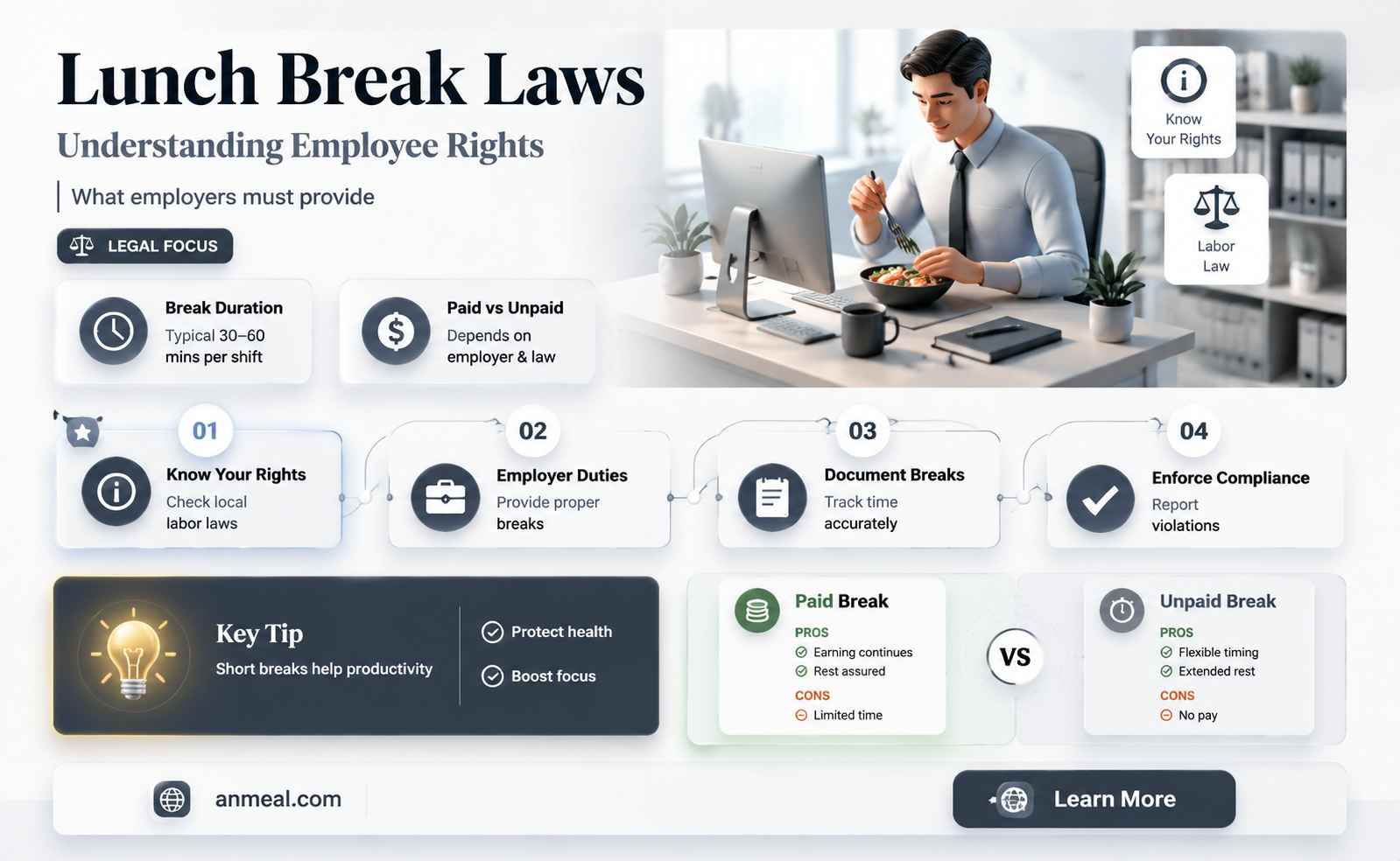 are employees required to have lunch