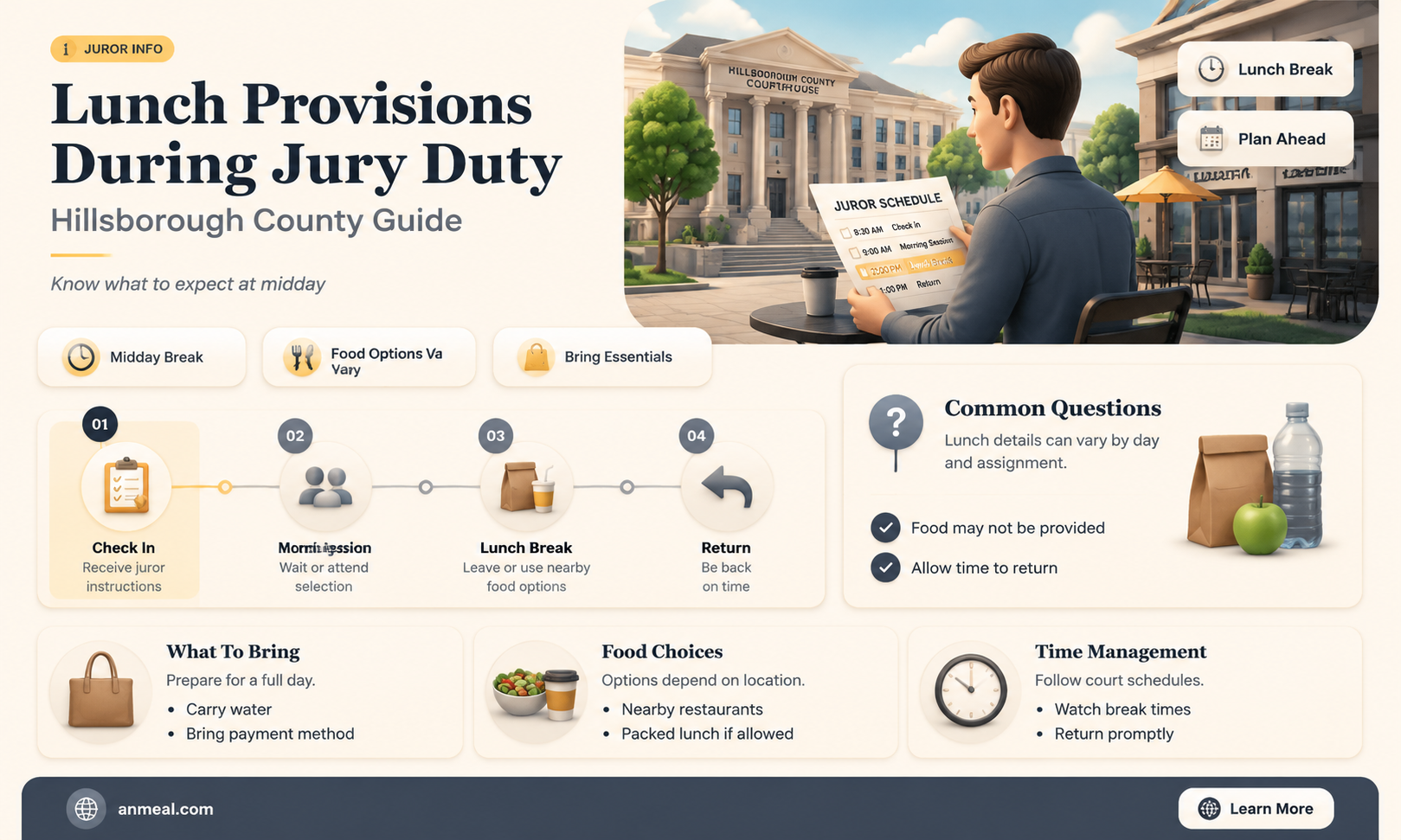 are you given lunch during jury duty hillsborough county