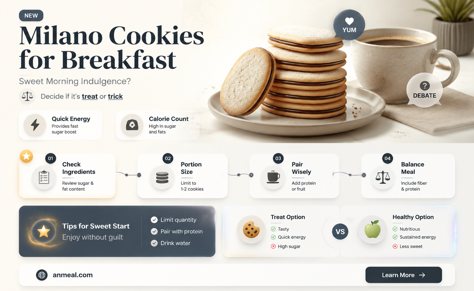 are milano cookies for breakfast