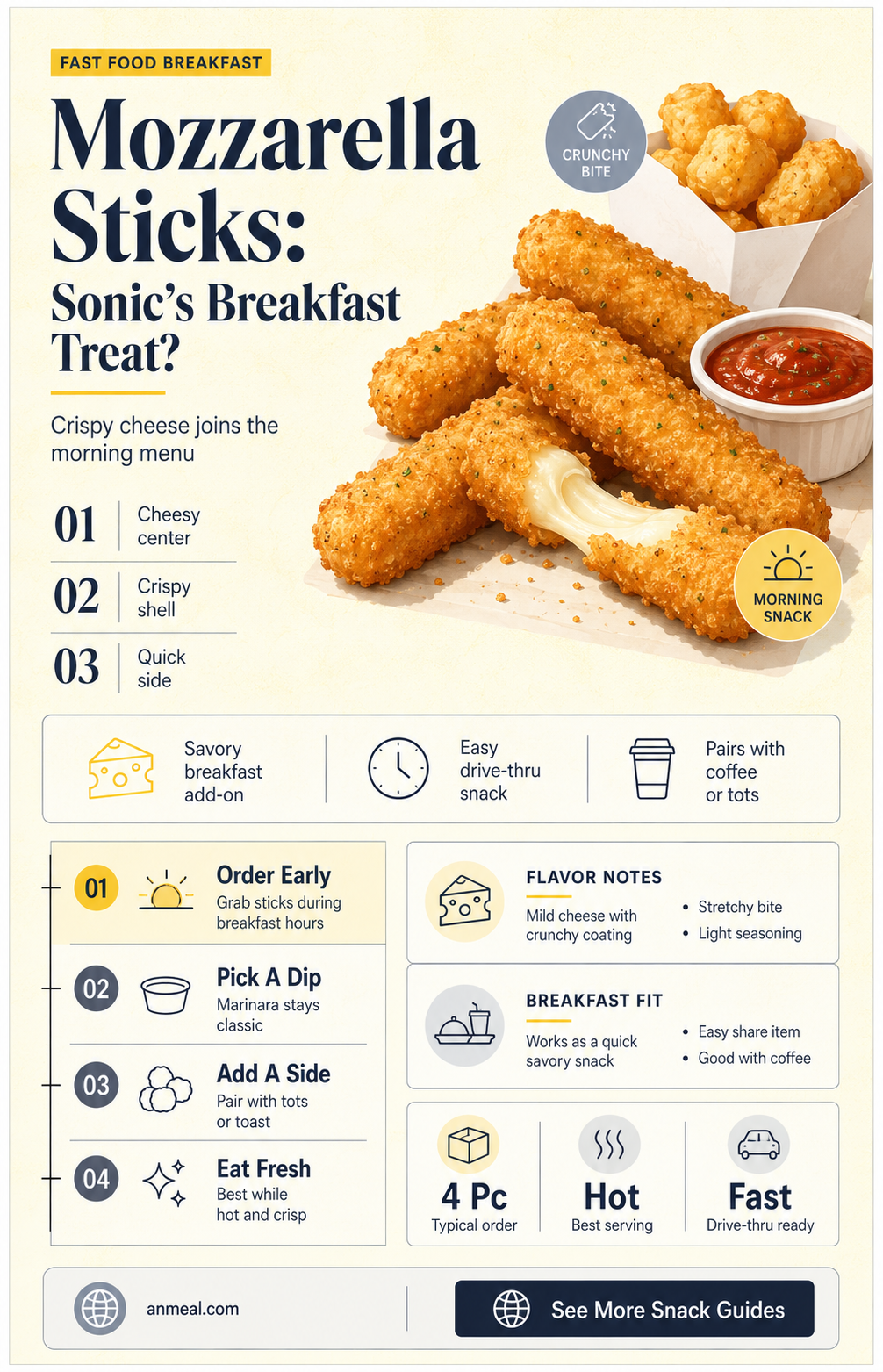 are sonic mozzarella sticks servedat breakfast