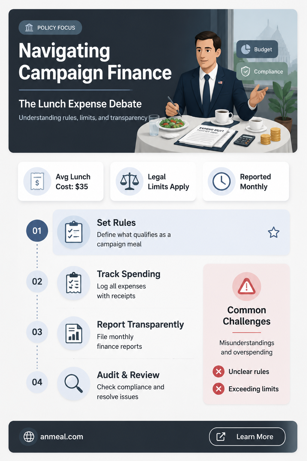 are lunches an allowable campaign expense