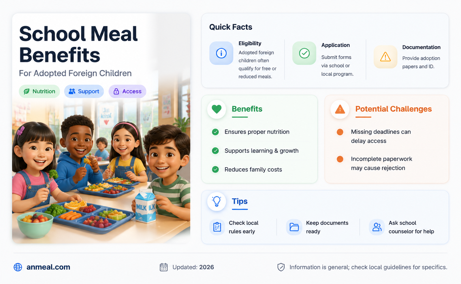 are adopted foreign children eligible for free or reduced lunch