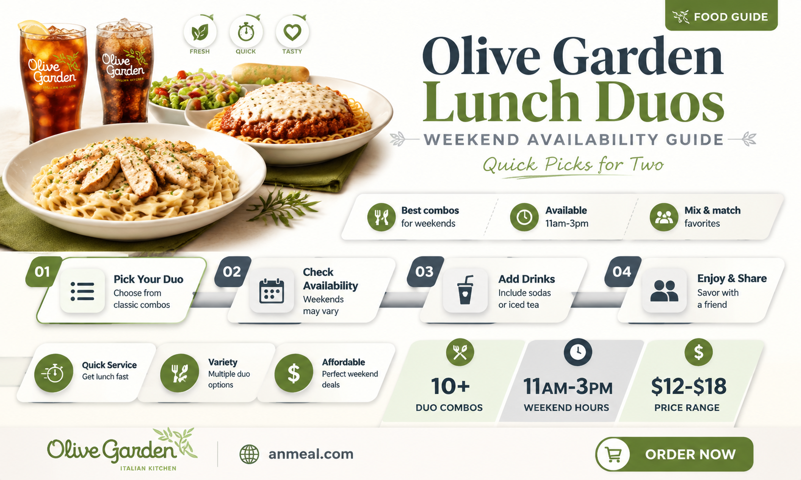 are olive garden lunch duos available on weekends