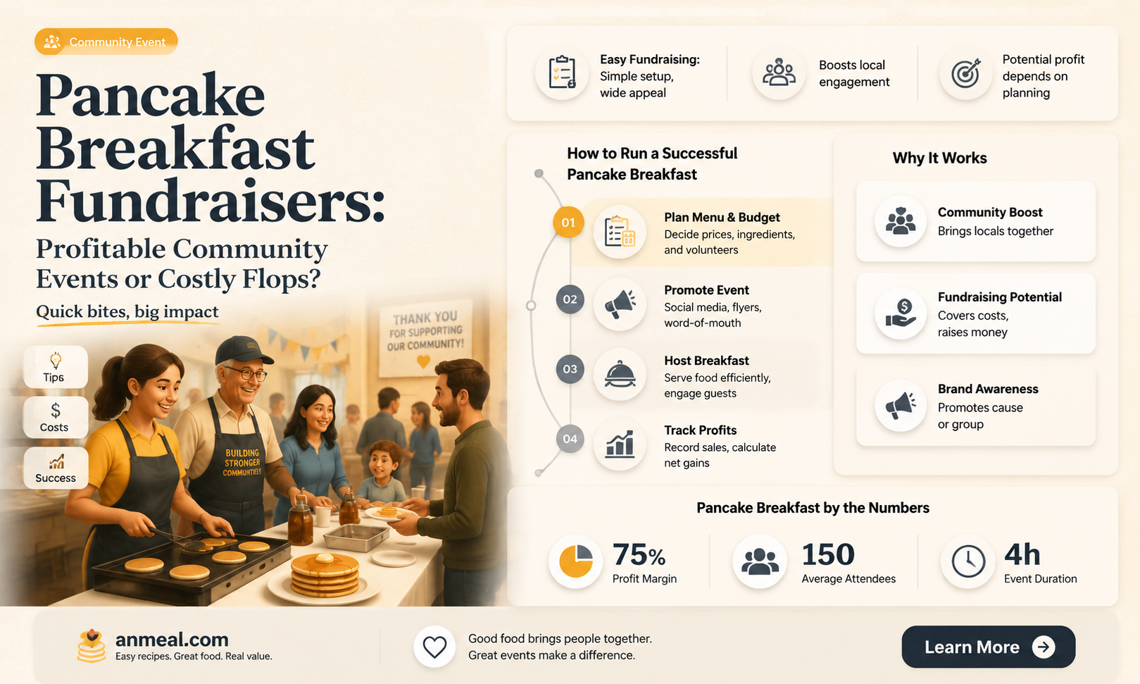 are pancake breakfast fundraisers profitable