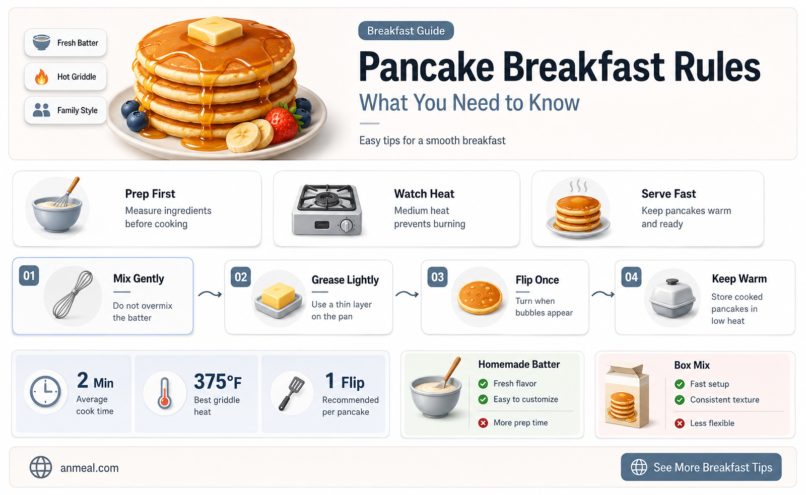 are there regulations for a pnacake breakfast
