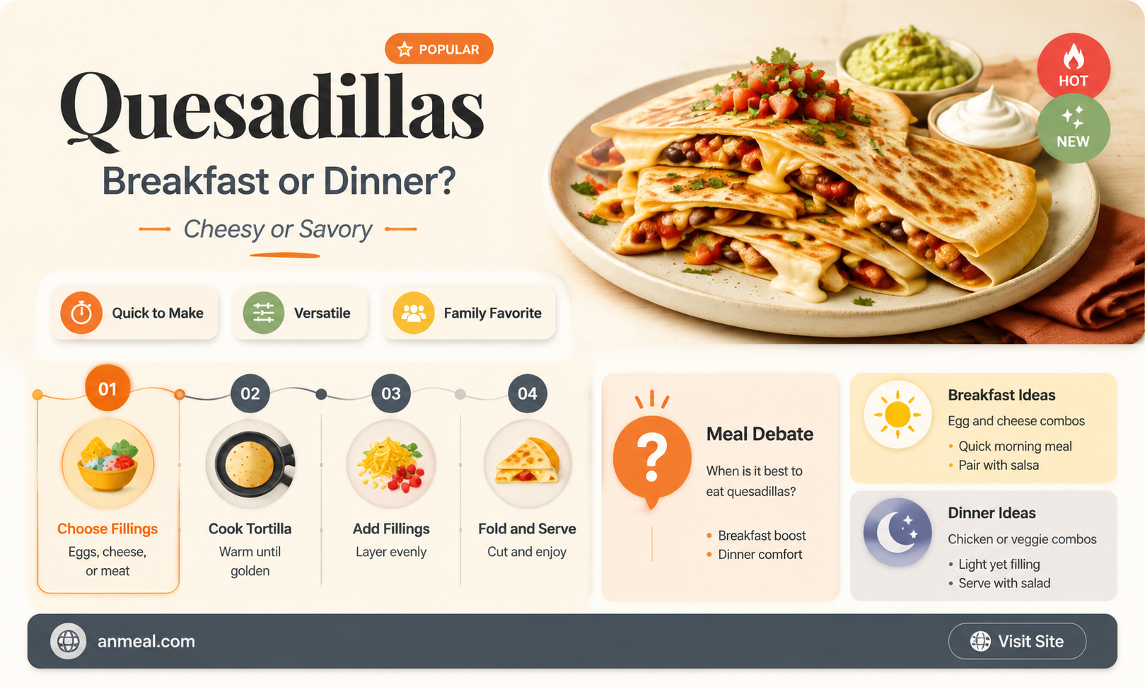 are quesadillas a breakfast or dinner food