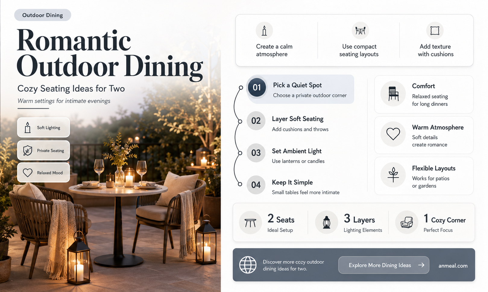 are there any outdoor seating options for a romantic dinner
