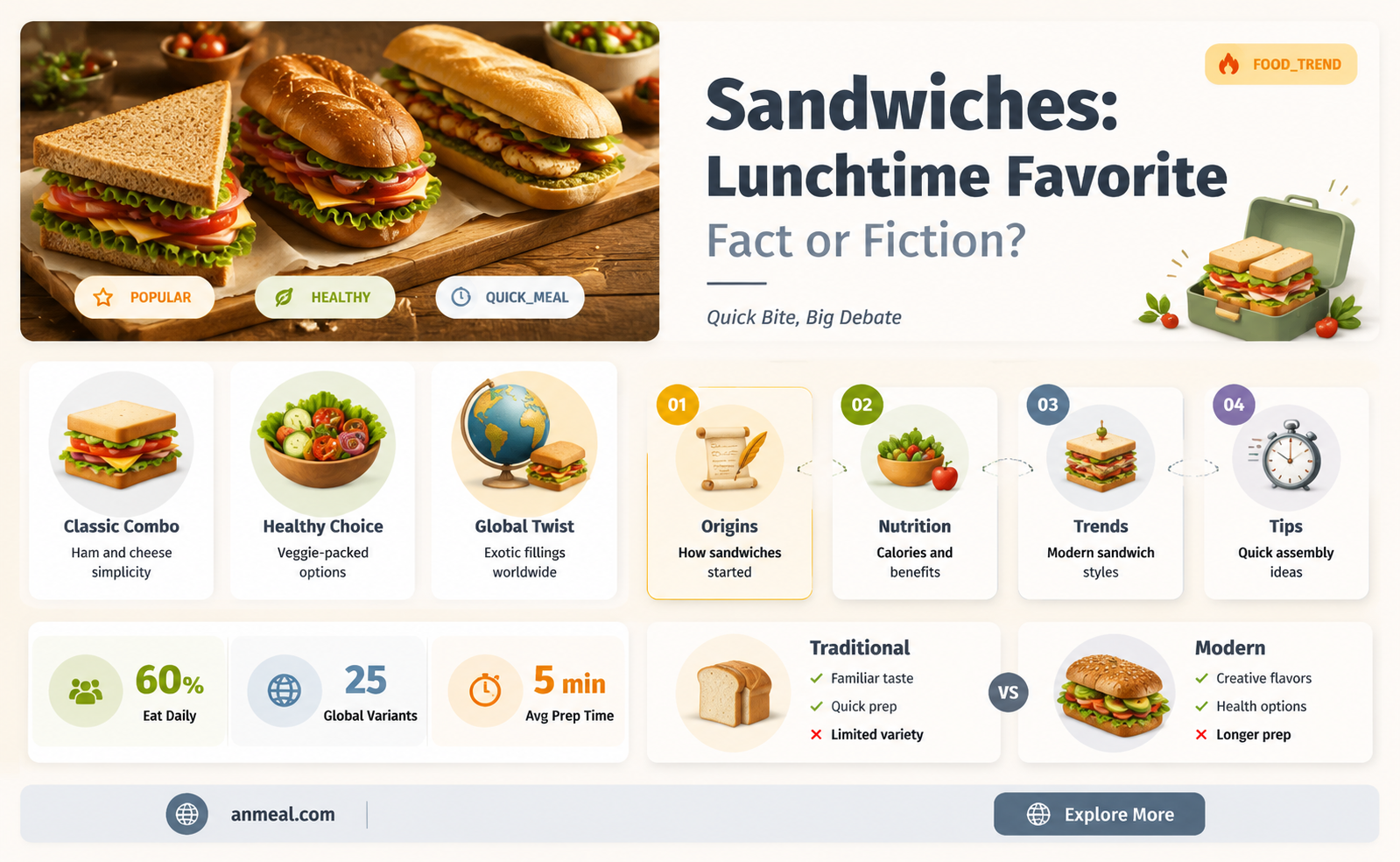 are sandwiches the most popular lunch