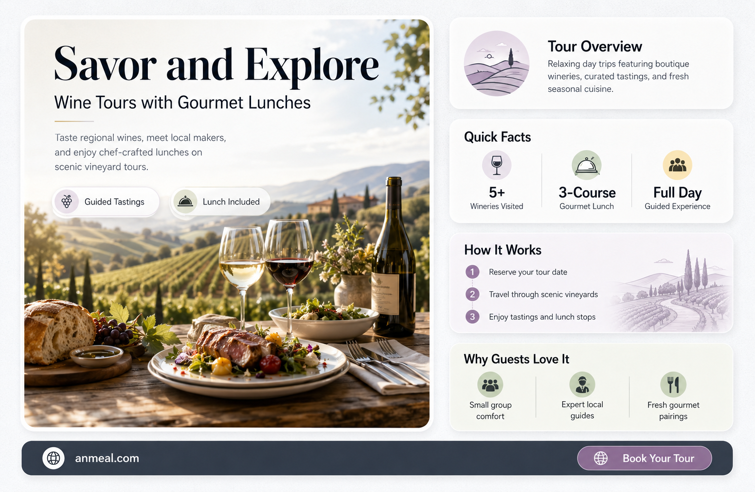 are there any wine tours that include lunch