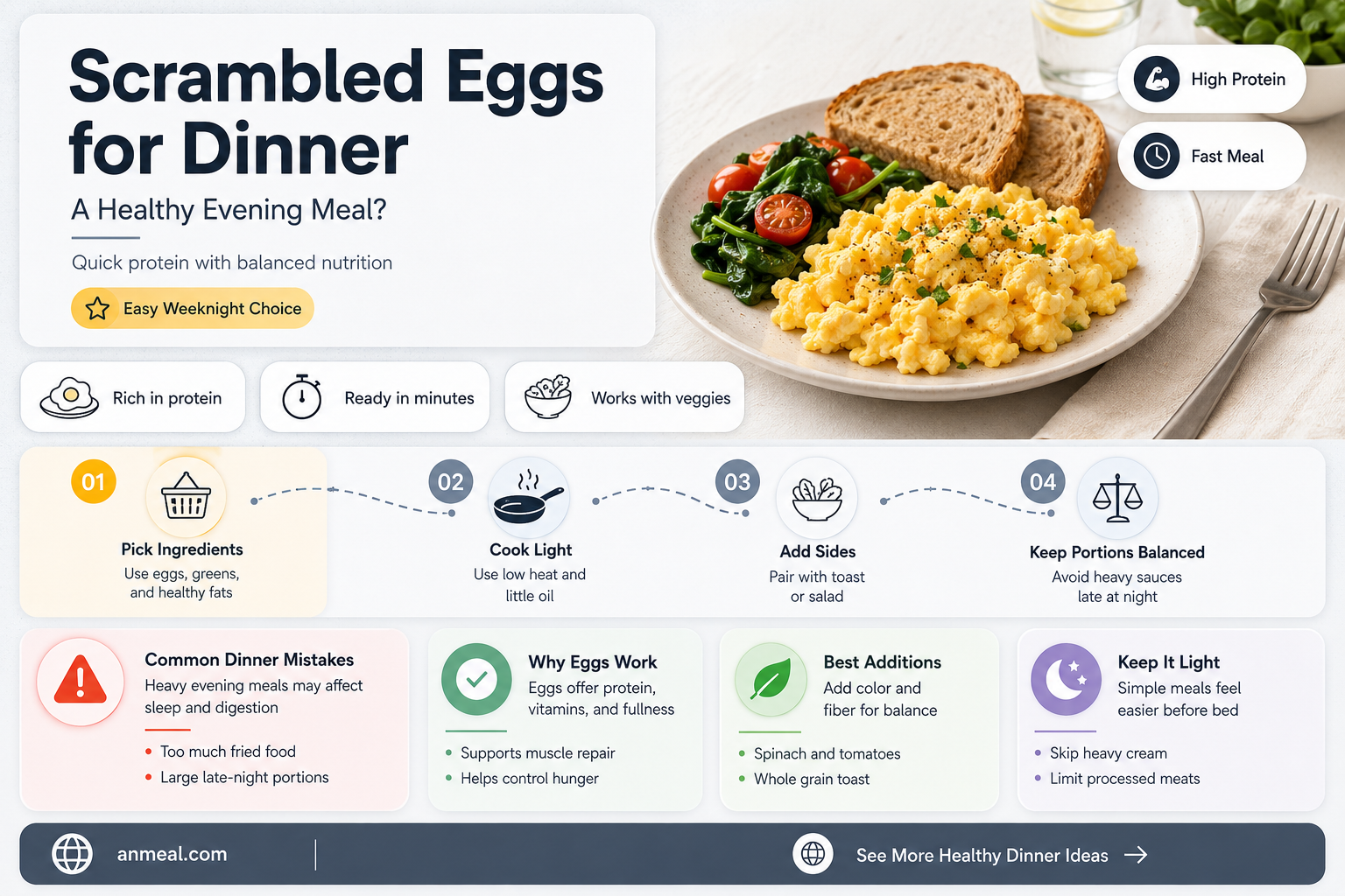 are scrambled eggs healthy for dinner