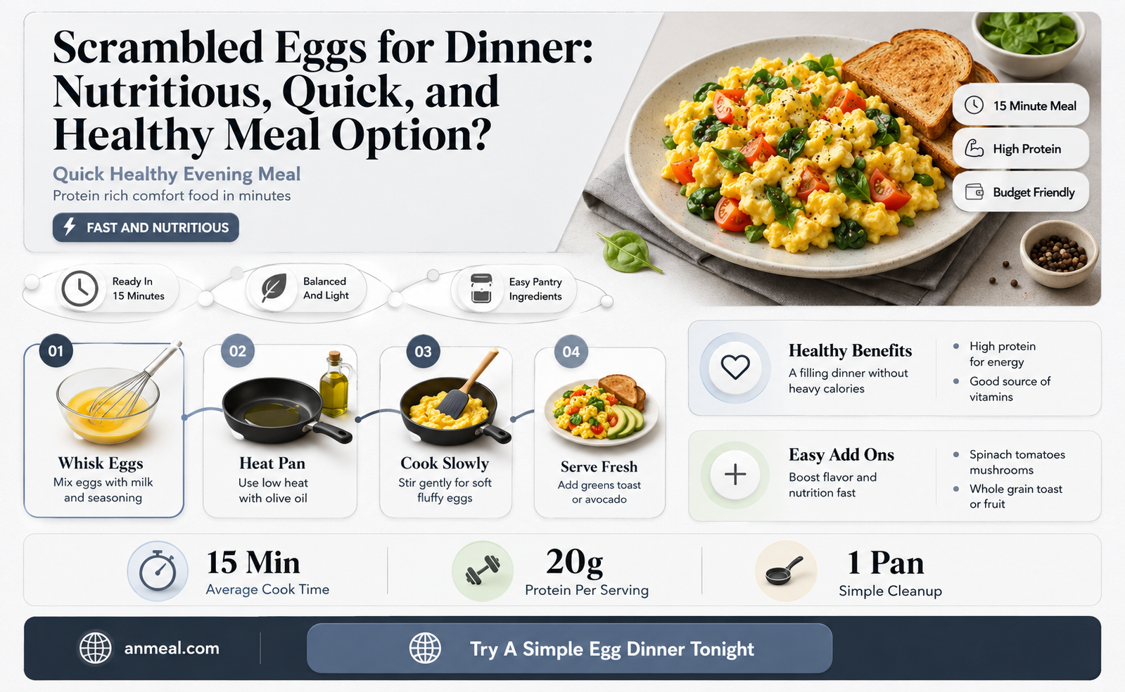 are scrambled aggs nutritious enough for dinner