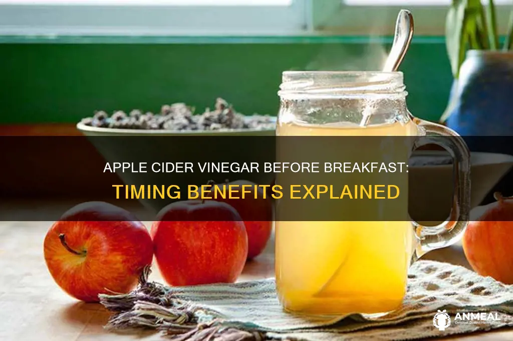 should apple cider vinegar be taken 30 minutes before breakfast