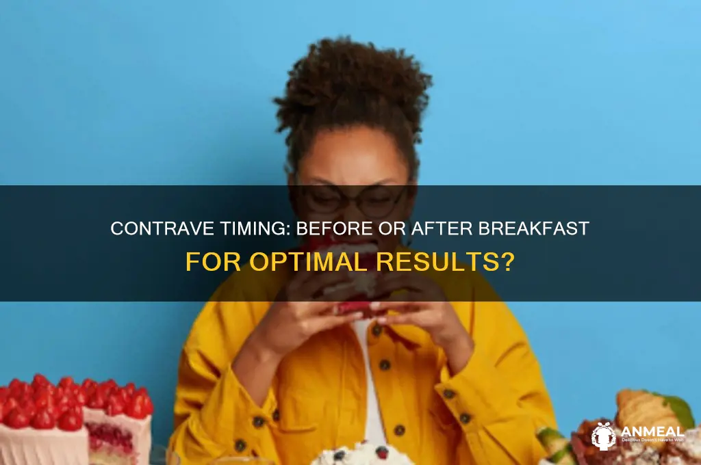 should i take contrave before or after breakfast