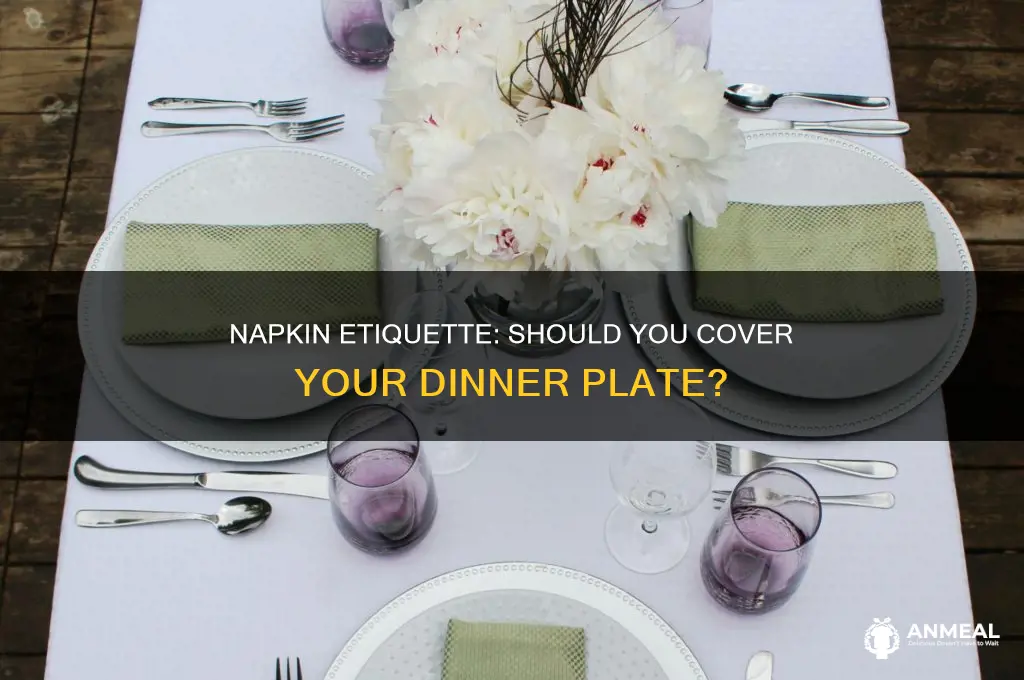 should you cover your dinner plate with your napkin