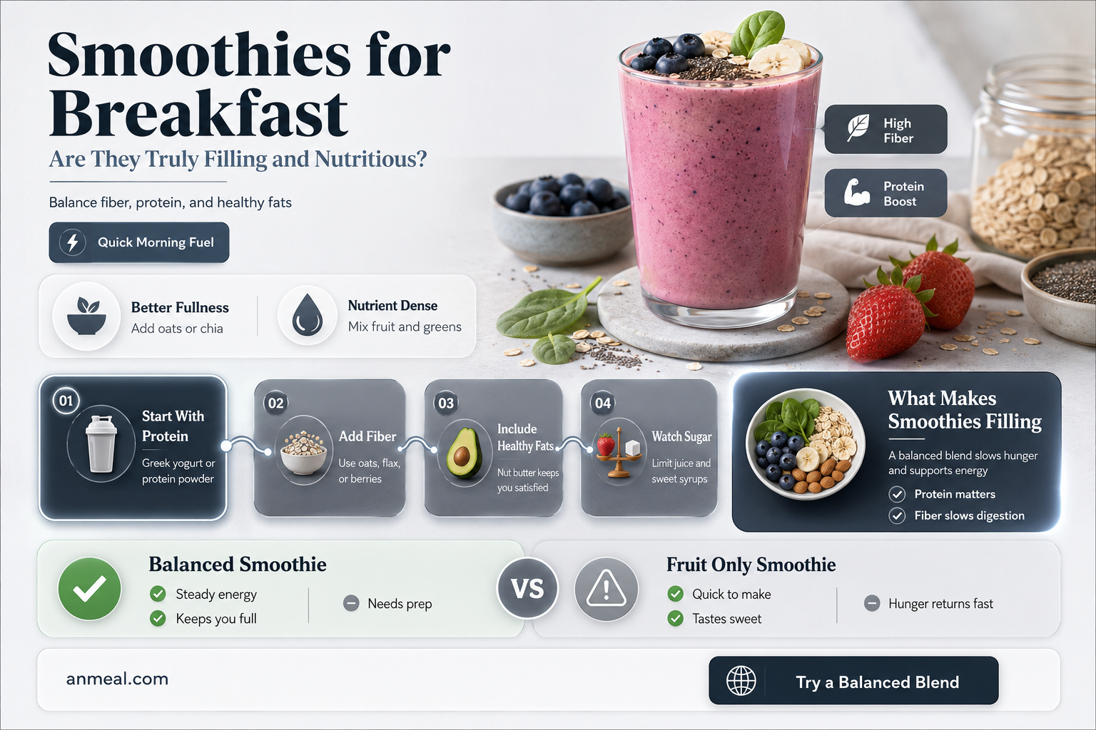 are smoothies filling for breakfast