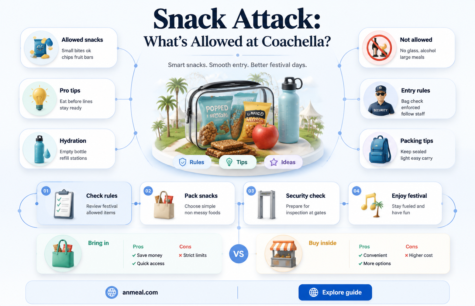 can you bring snacks into coachella