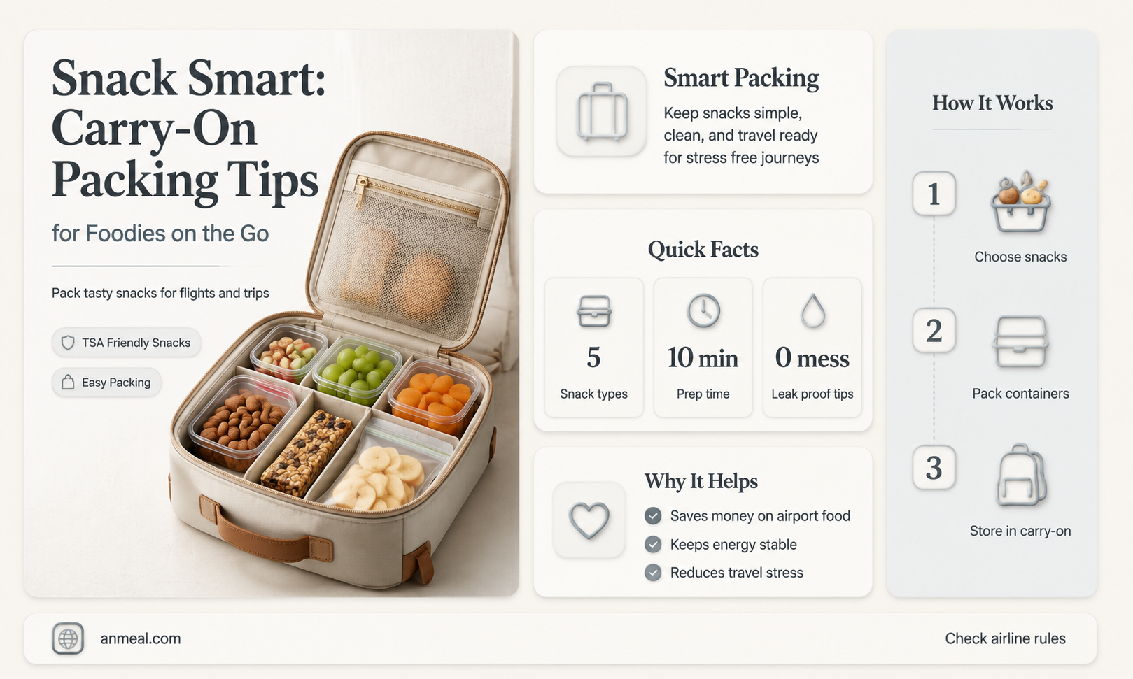 can i pack snacks in my carry on baggage