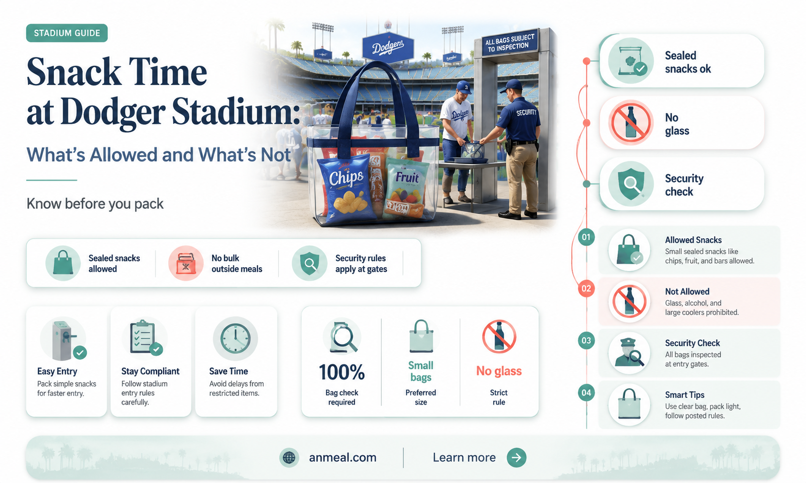 can you bring snacks into dodger stadium