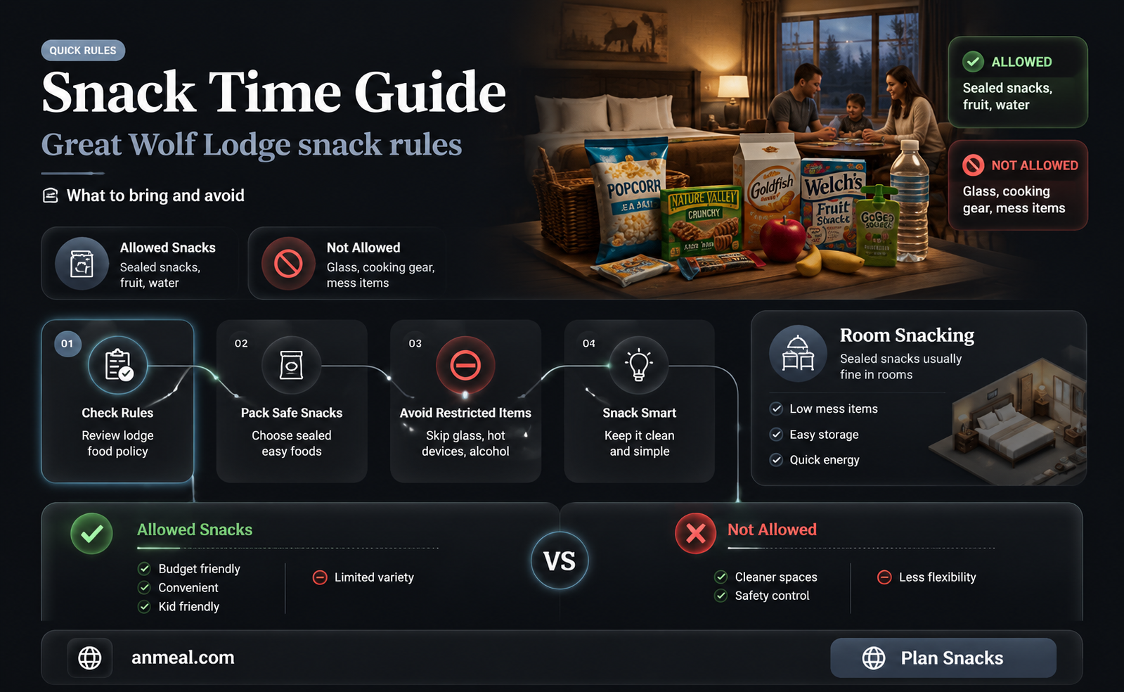 can you bring snacks to great wolf lodge
