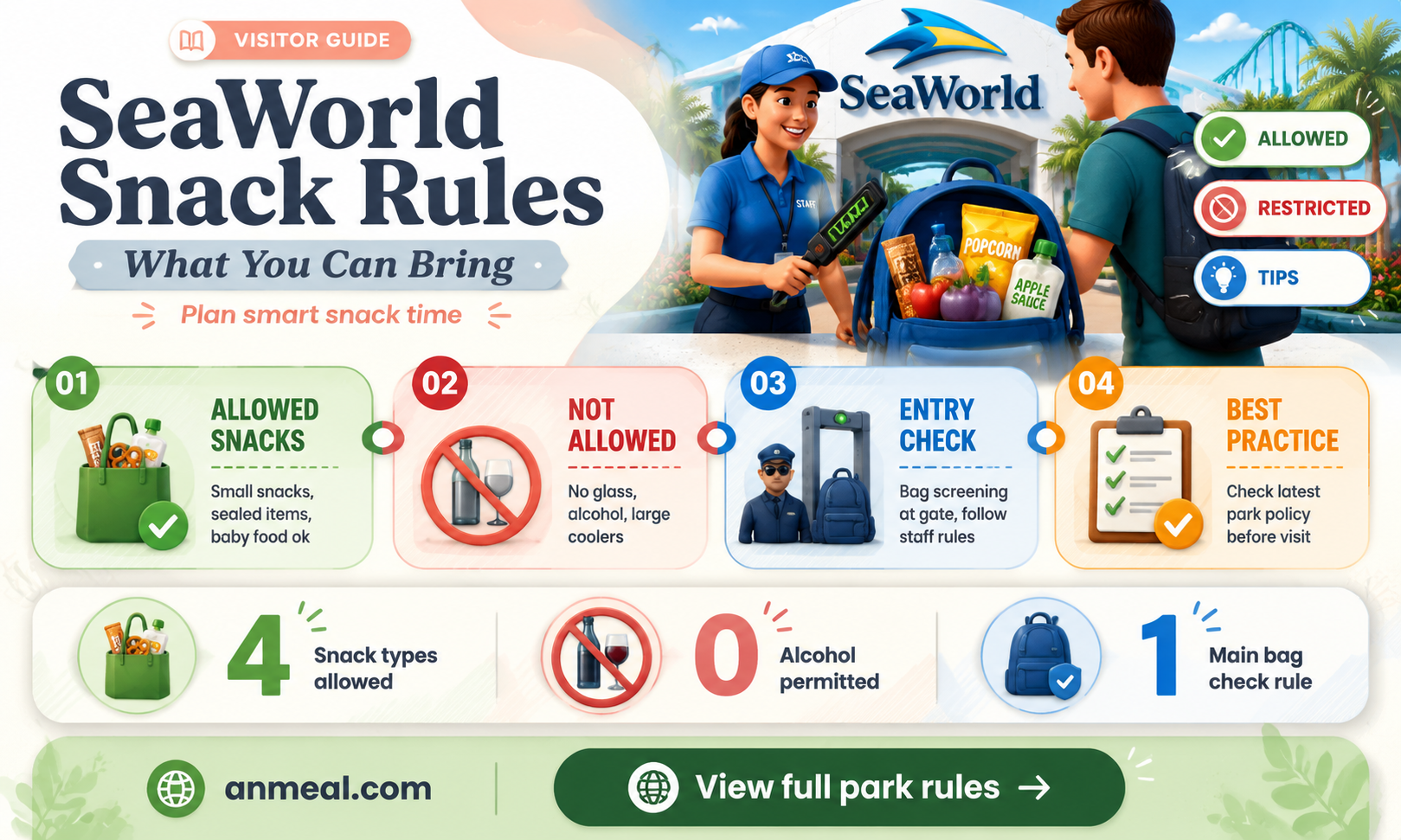 can you bring snacks to seaworld orlando