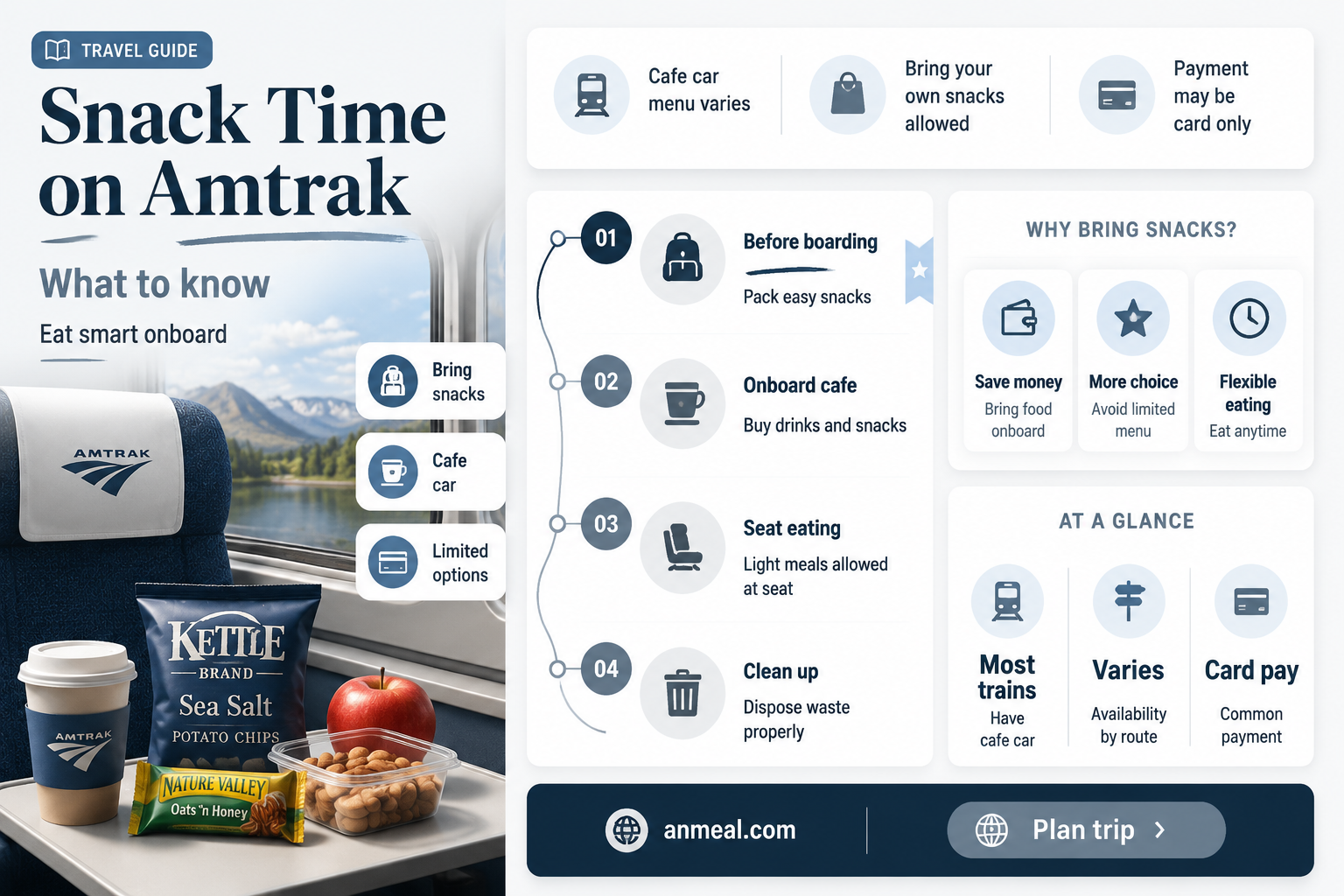 can you bring snacks on amtrak