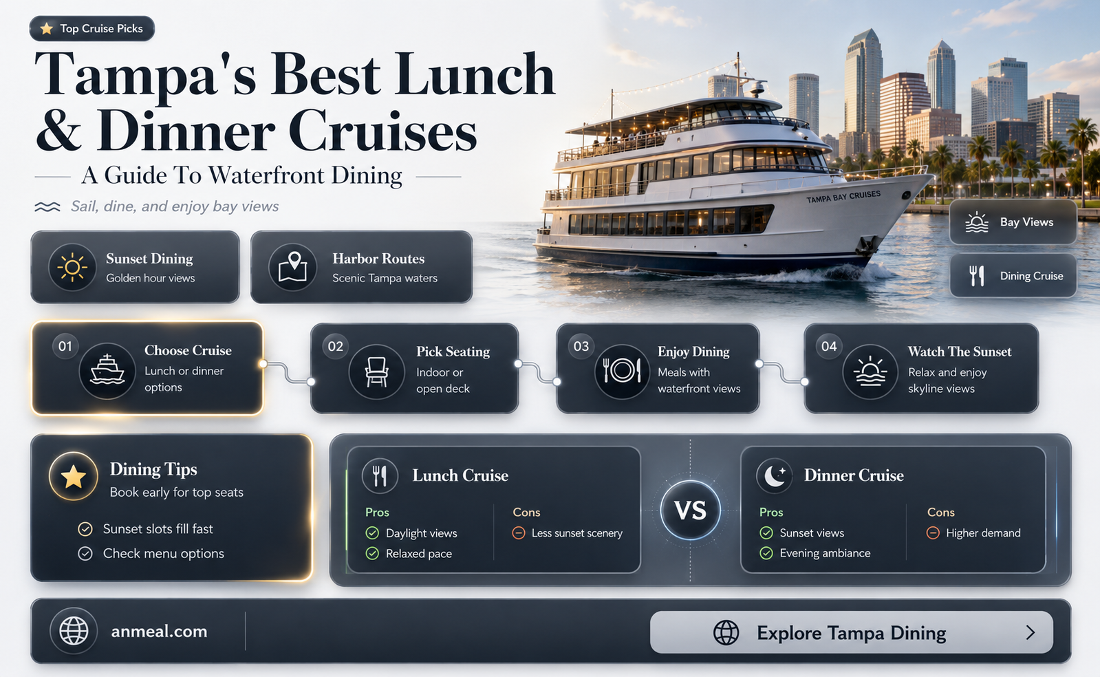 are there any lunch dinner cruises in tampa fl