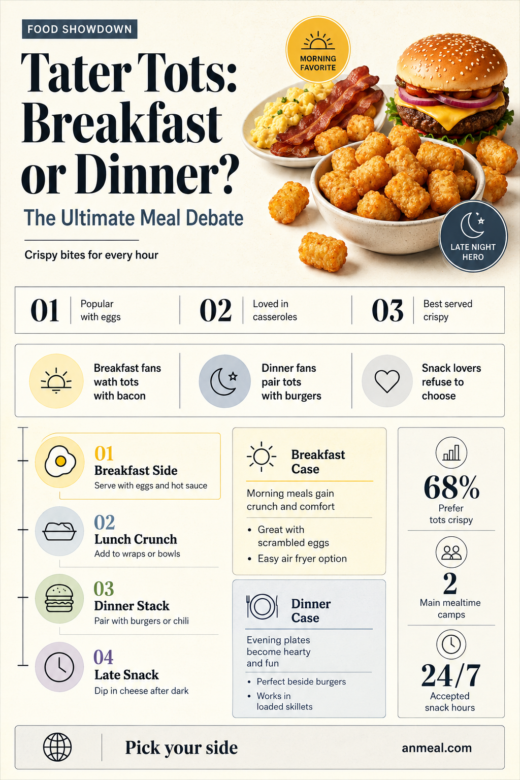 are tater tots for breakfast or dinner