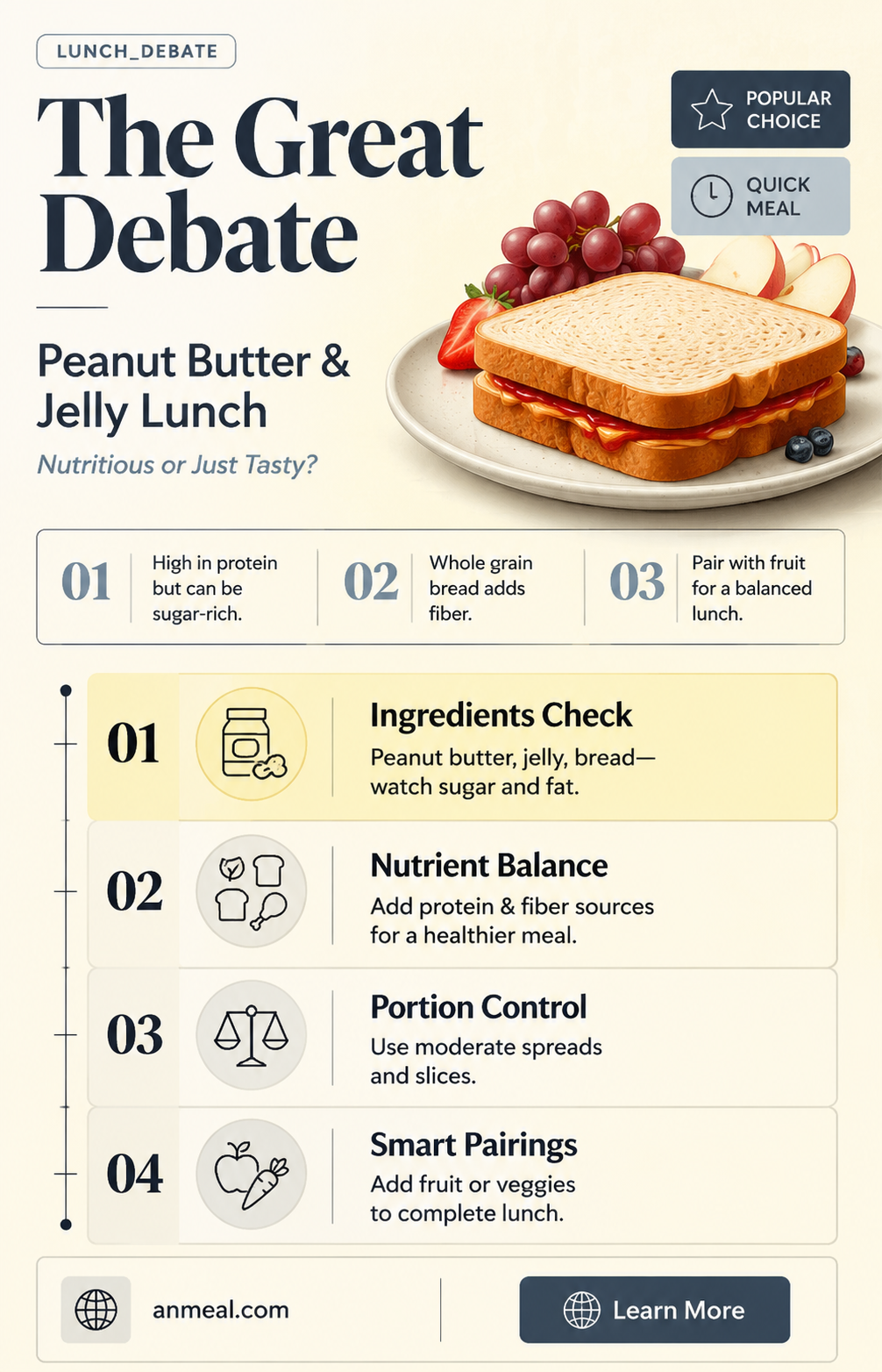 are peanut butter and jelly sandwiches good for lunch