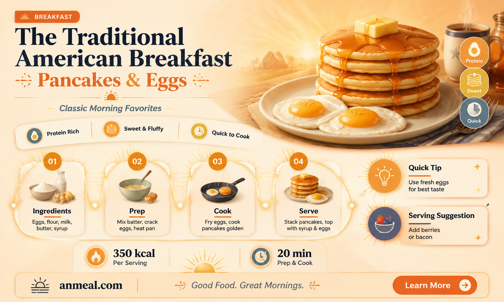 are pancak and eggs a traditional american breakfast