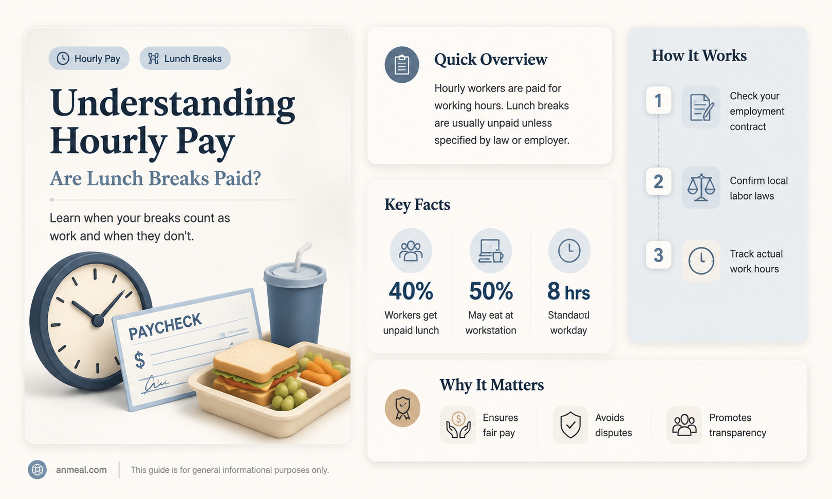 are hourly employees paid for lunch