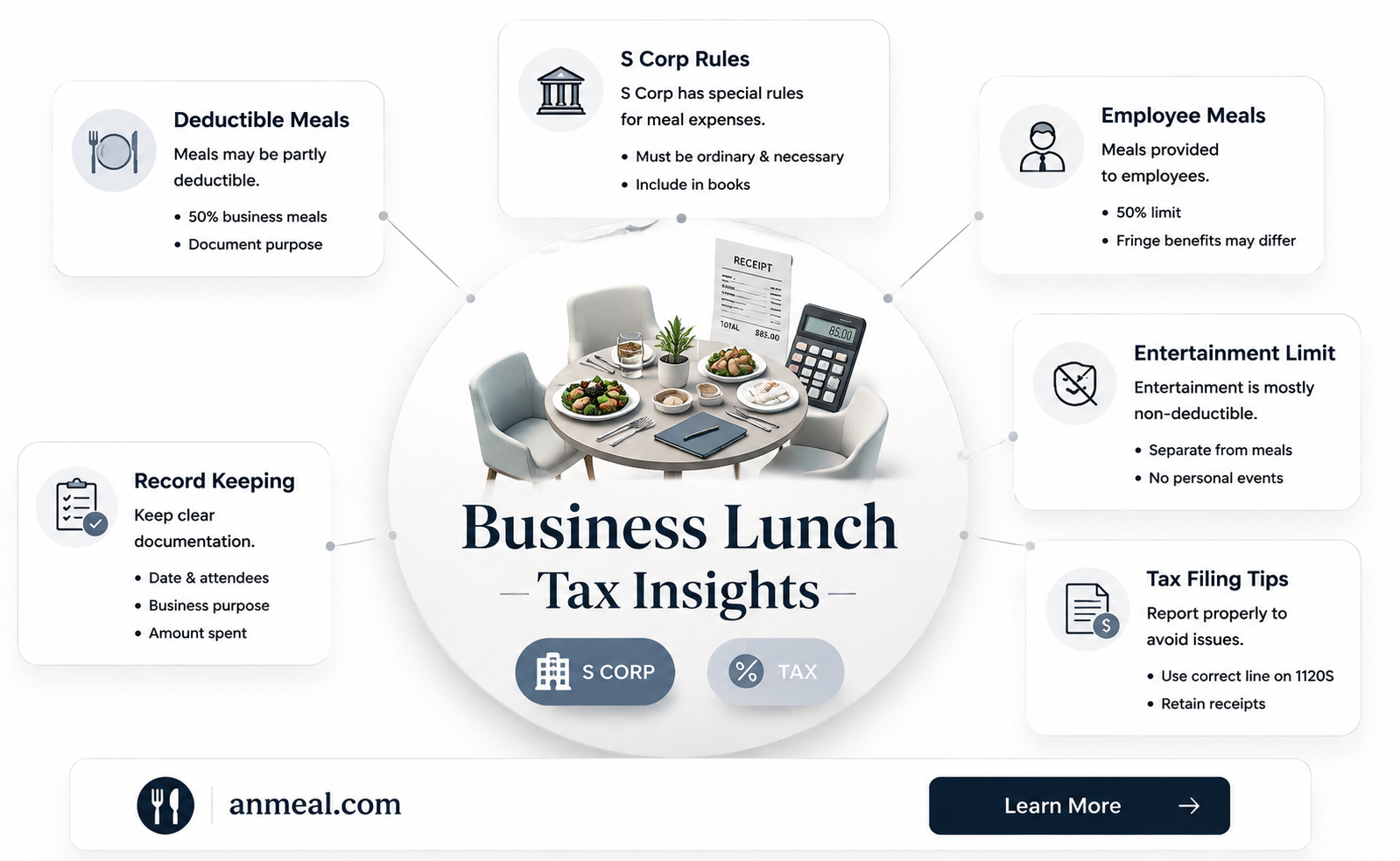 are lunchs taxable in an scorp