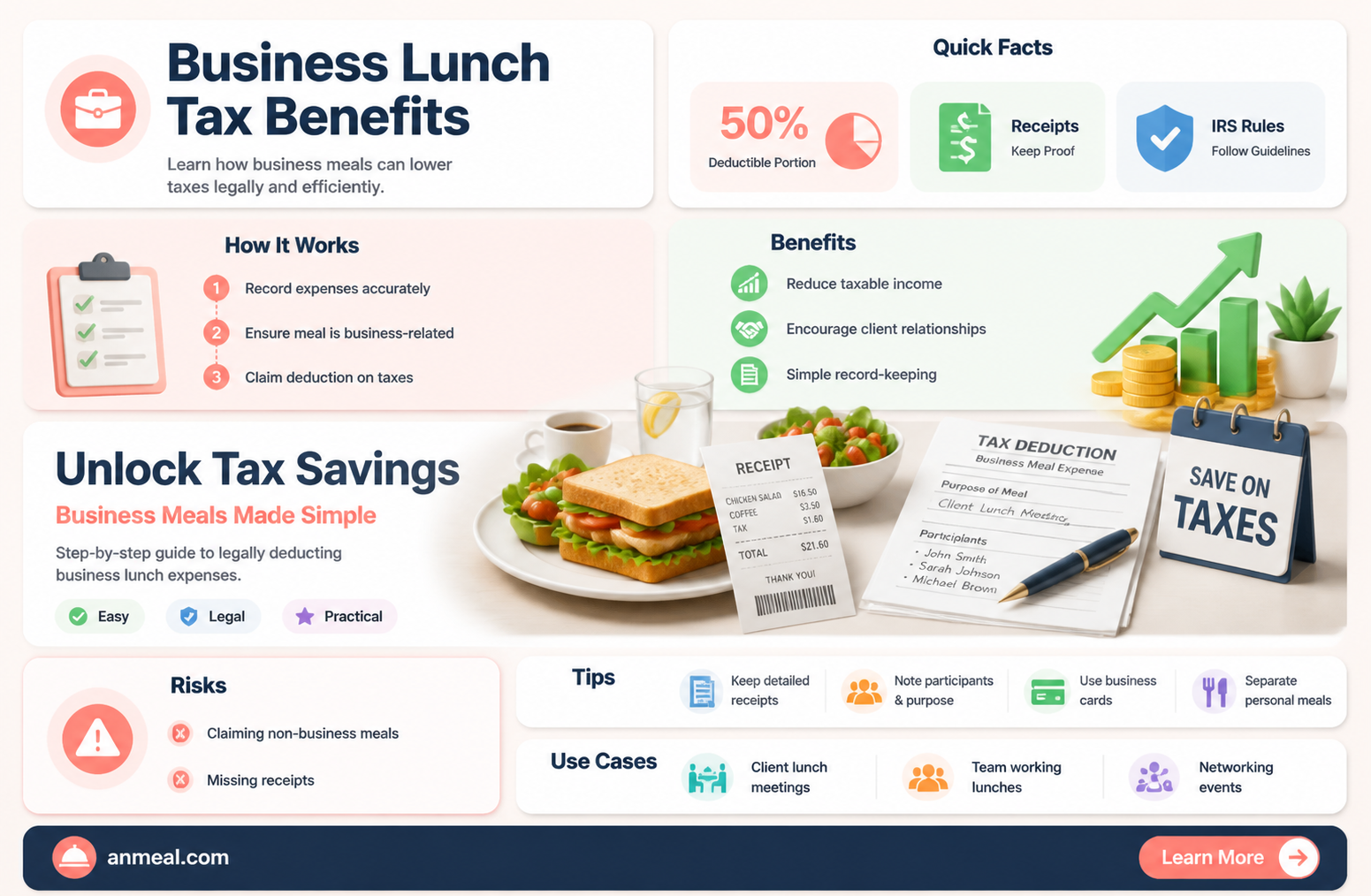 are business lunches tax deductible