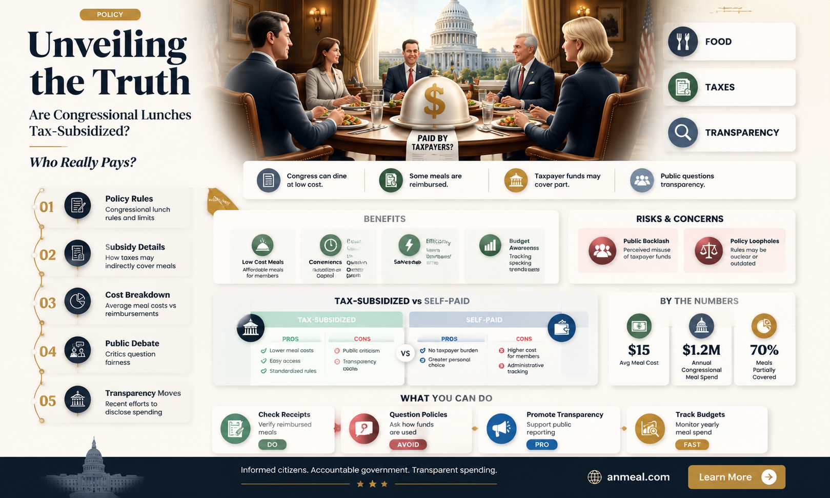 are congresses lunches tax subsidized