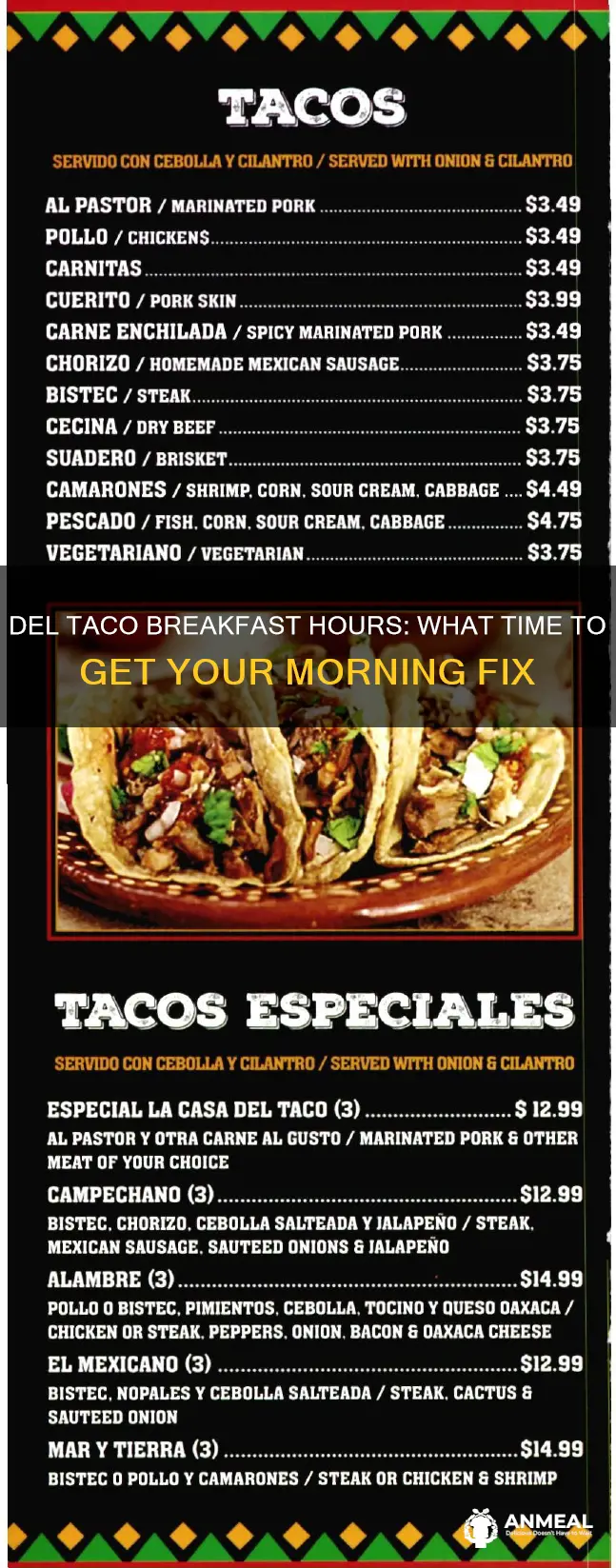 what are del taco breakfast hours
