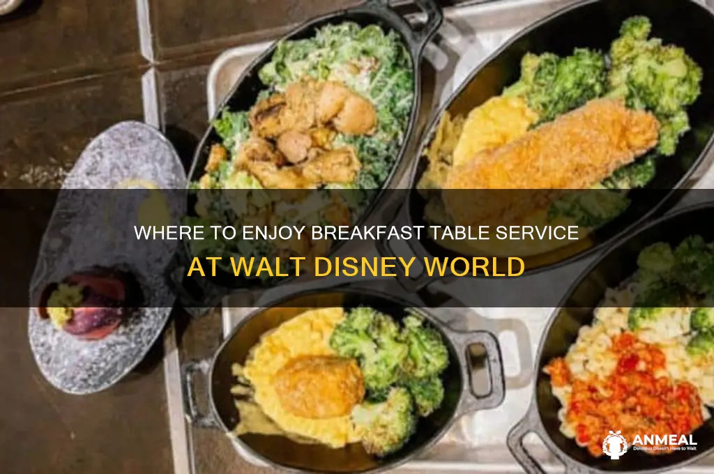 what are the breakfast table service locations at wdw