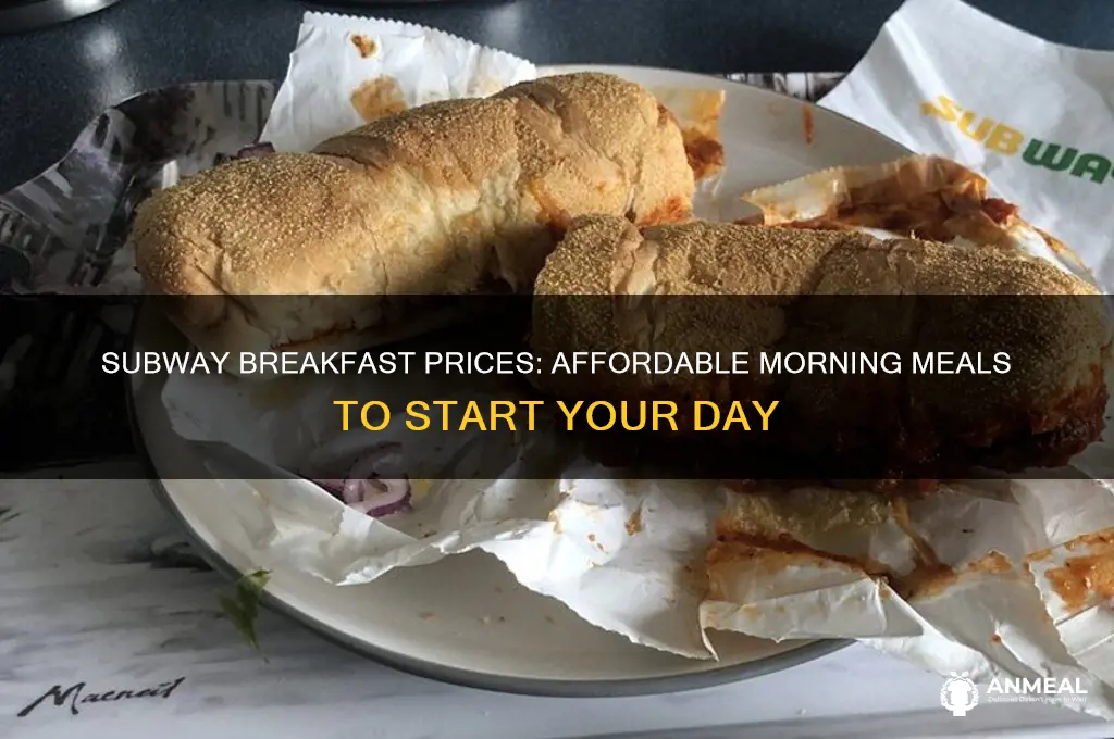 what are the prices on subway breakfast