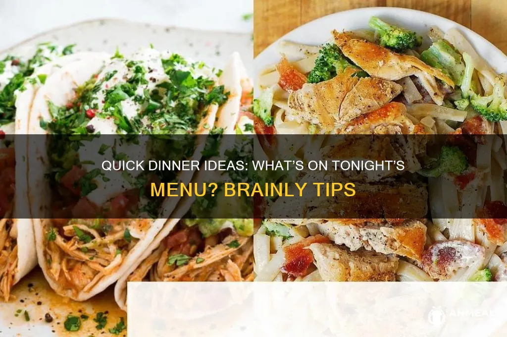 what are we having for dinner tonight brainly