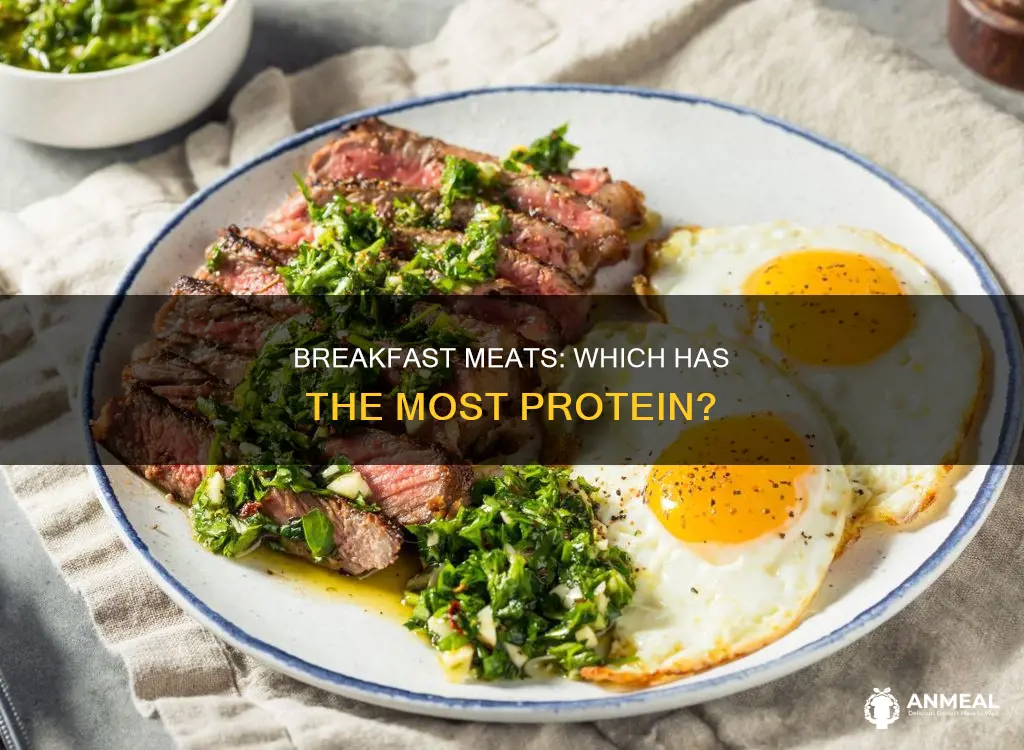 what breakfast meat has the most protein