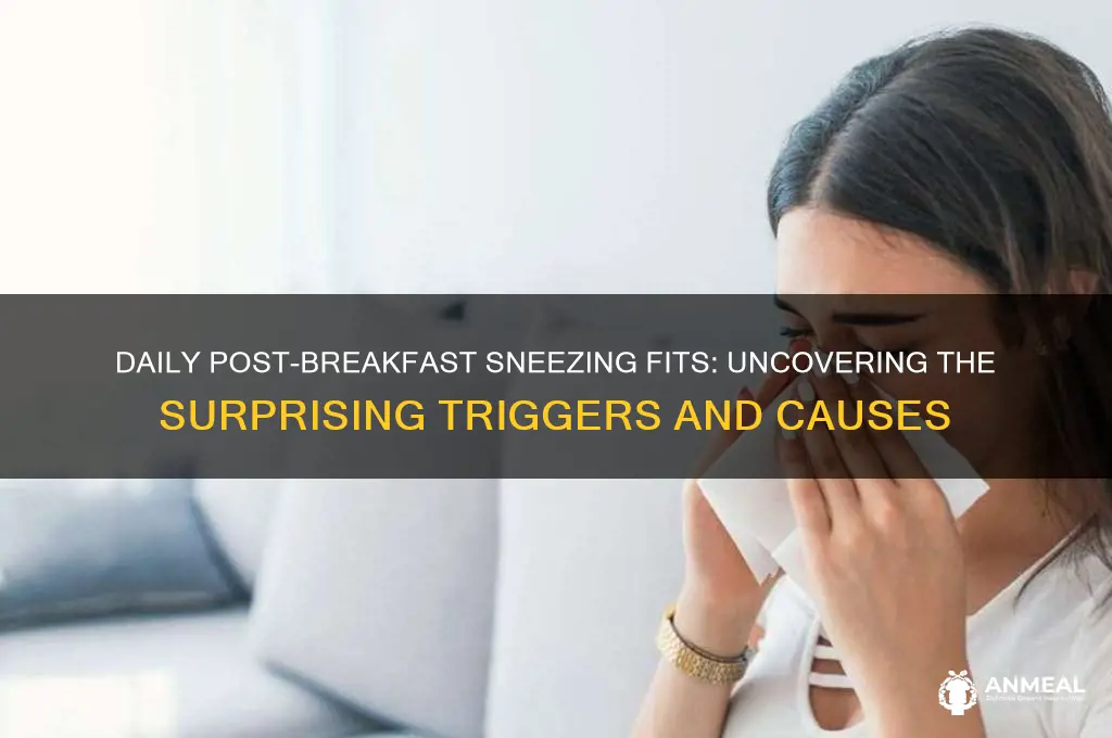 what causes fits of sneezing daily right after breakfast