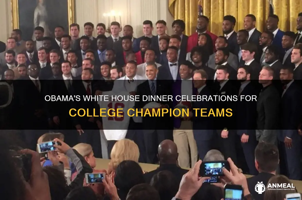 what college teams has obama honored in a dinner party