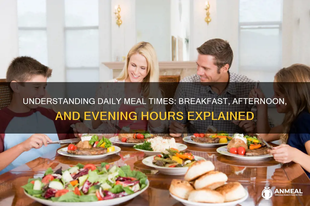what considered breakfast hours afternnon hours and evening hoirs