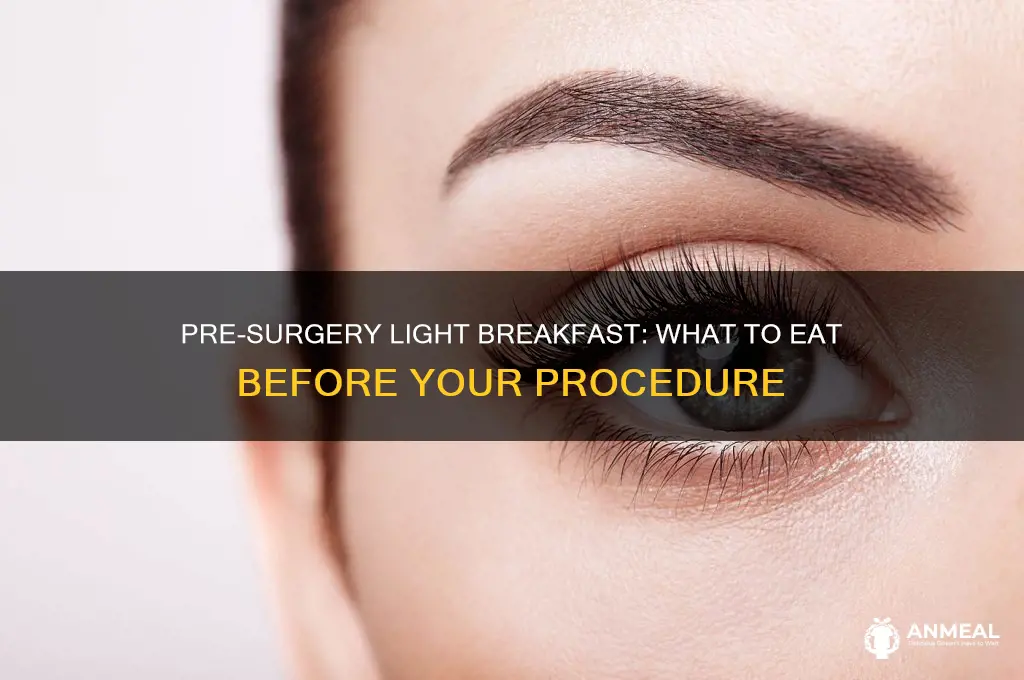 what constitutes a light breakfast before surgery