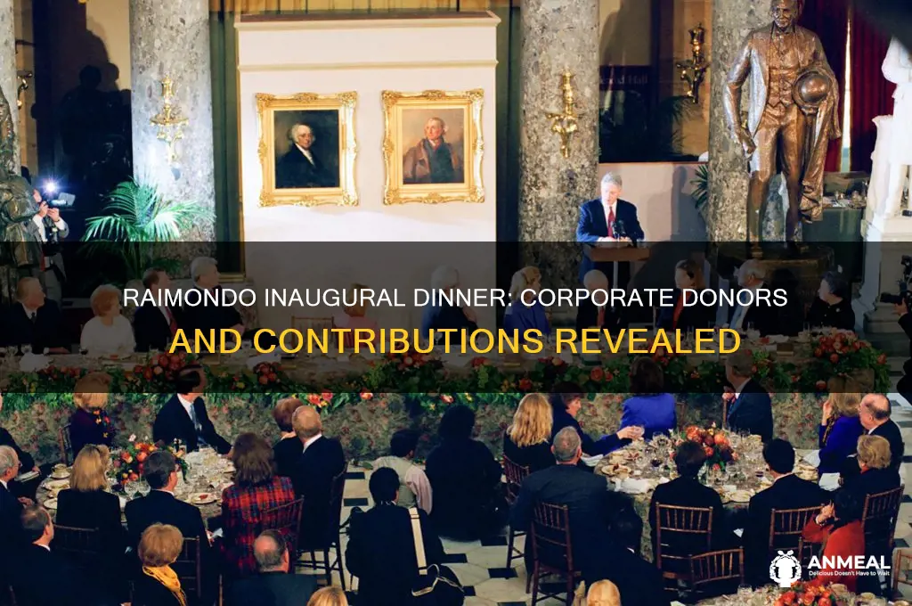 what corporations donated to raimondo inagural dinner