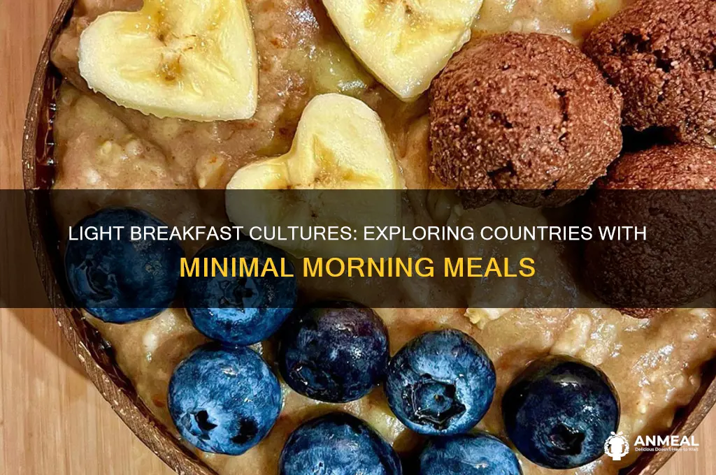 what countries have the lightest breakfasts