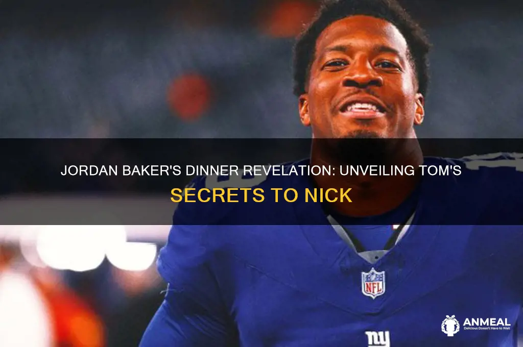 what did jordan baker tell nick about tom at dinner