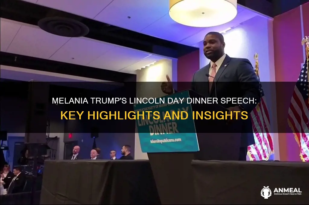 what did melania say at lincoln day dinner