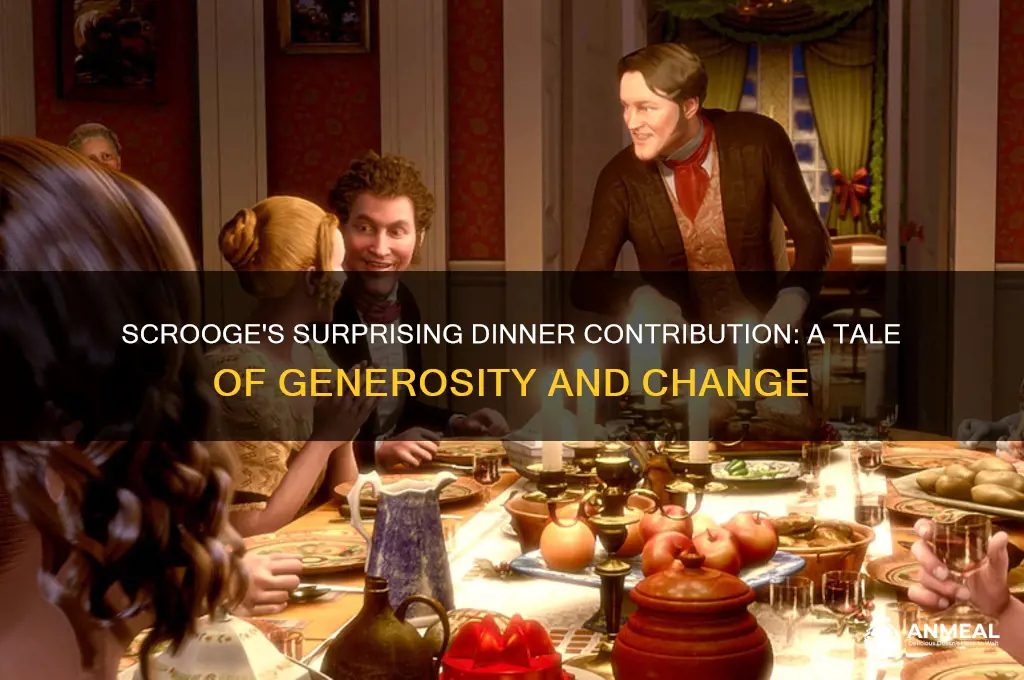 what did scrooge bring to dinner
