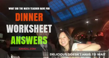 Math Teacher's Dinner Worksheet Answers: Unlocking the Culinary Mystery