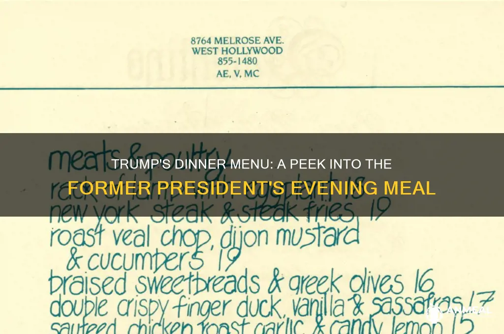 what did trump have for dinner